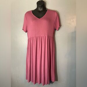 DB Moon Pink V-Neck  Dress